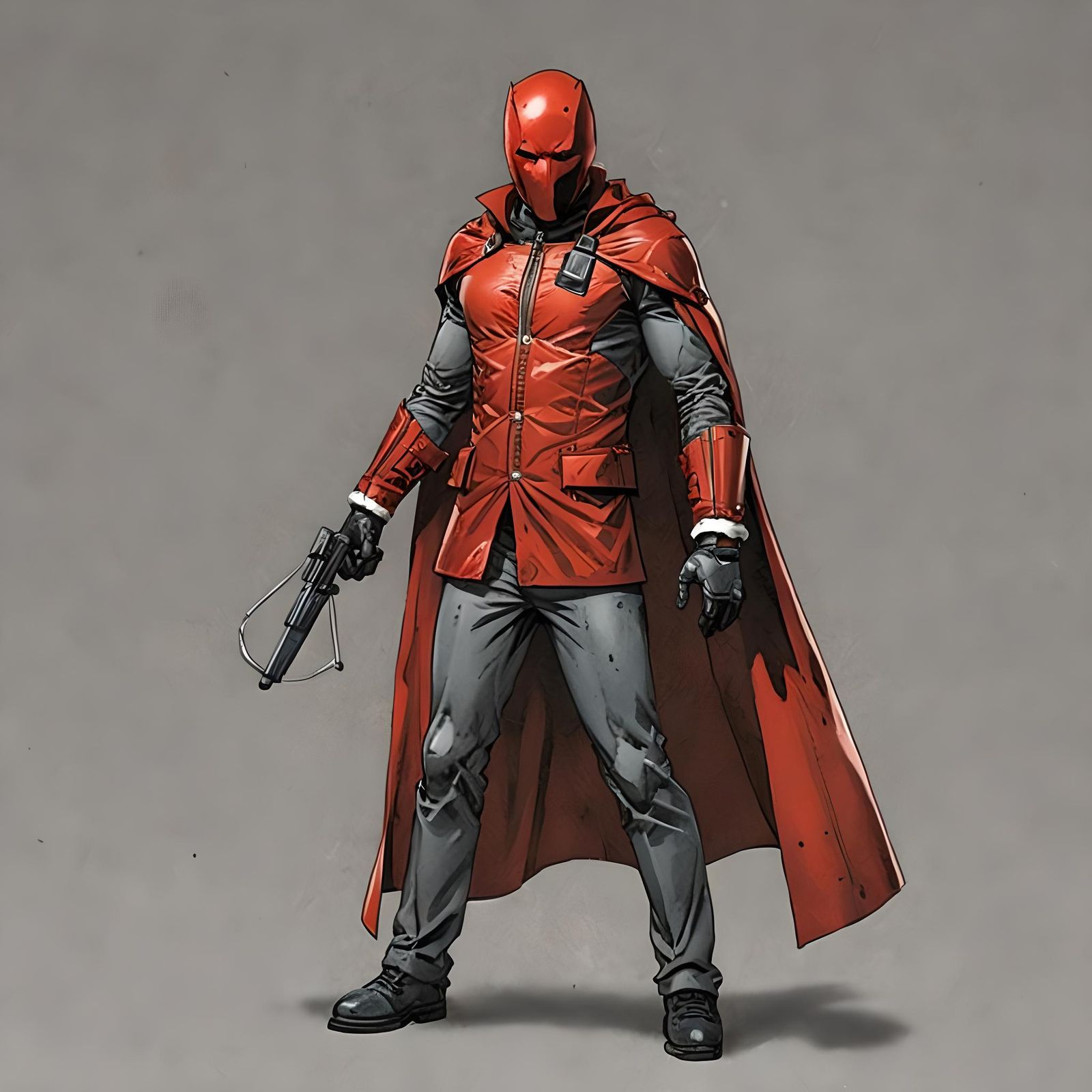 The Red Hood in Metal Mask and Cape