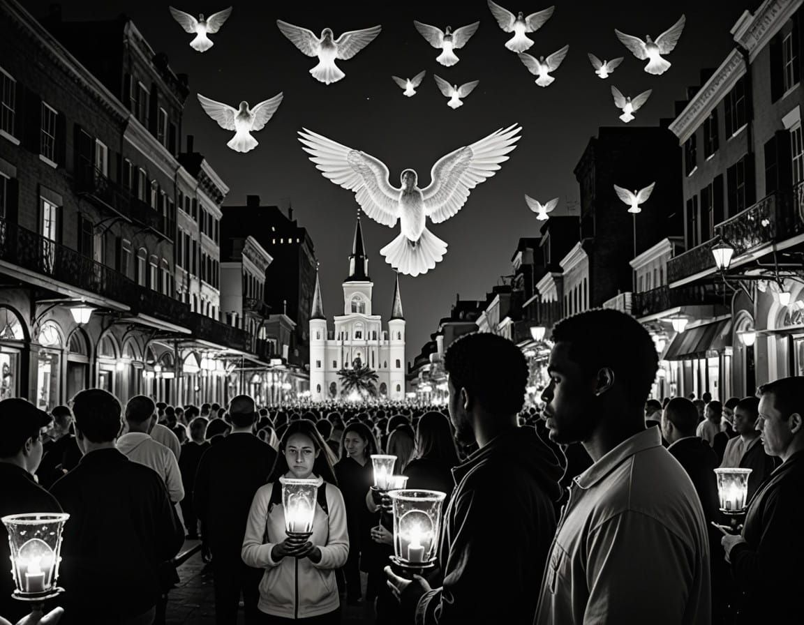 Angels at Candlelight Vigil in the French Quarter