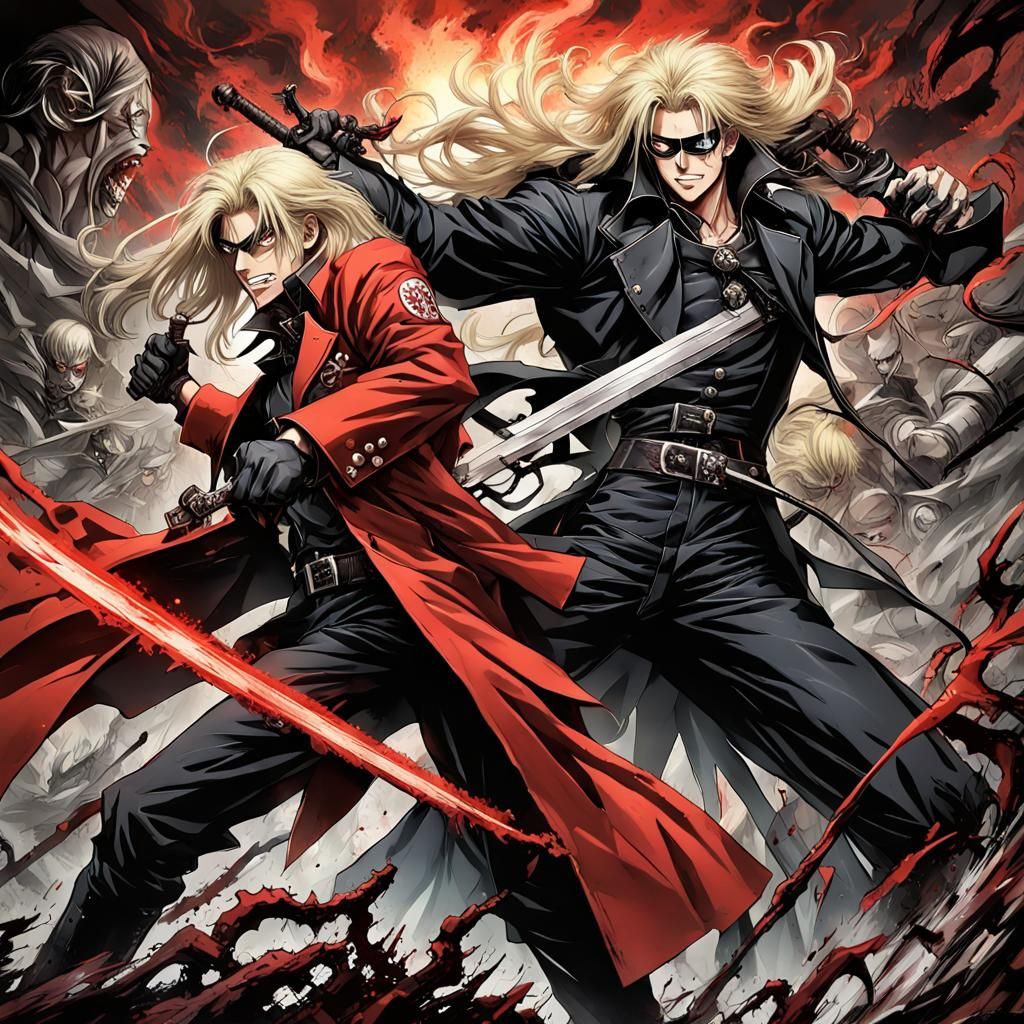Alucard vs. Simon Belmont in Anime Style