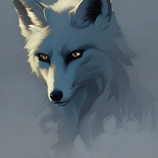 Detailed Fox Portrait: Hyperrealistic Oil Painting