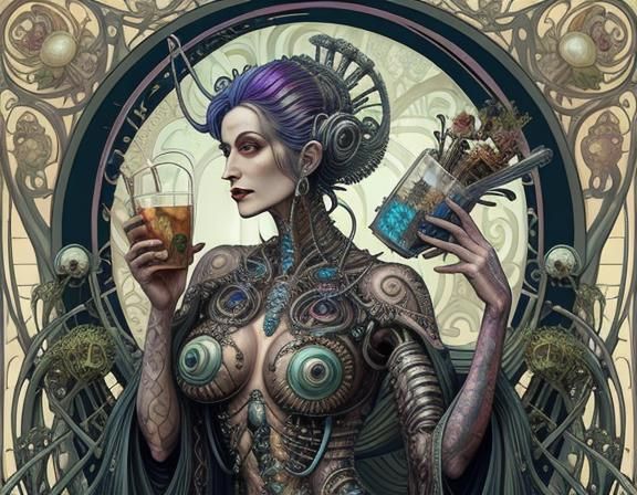 Biopunk Women at Splendid Art Nouveau Party