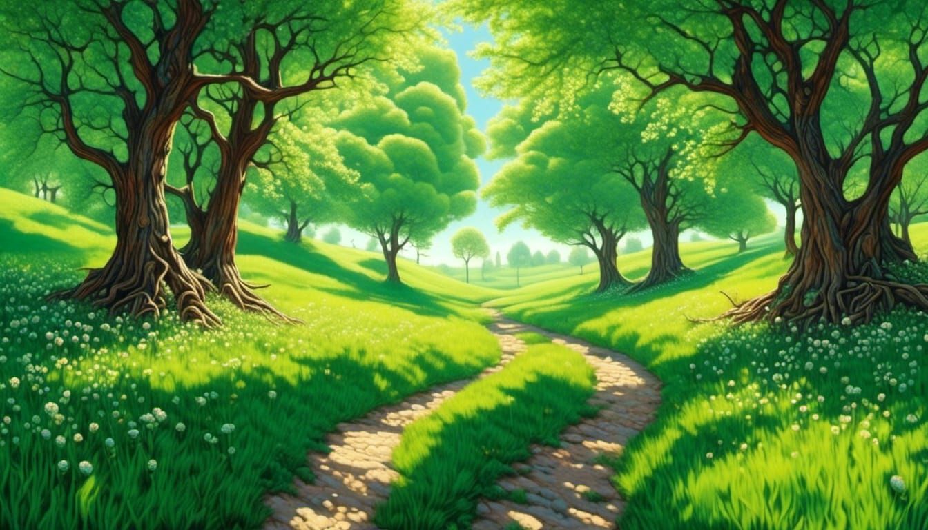 Whimsical Spring Day in Tim Burton Style