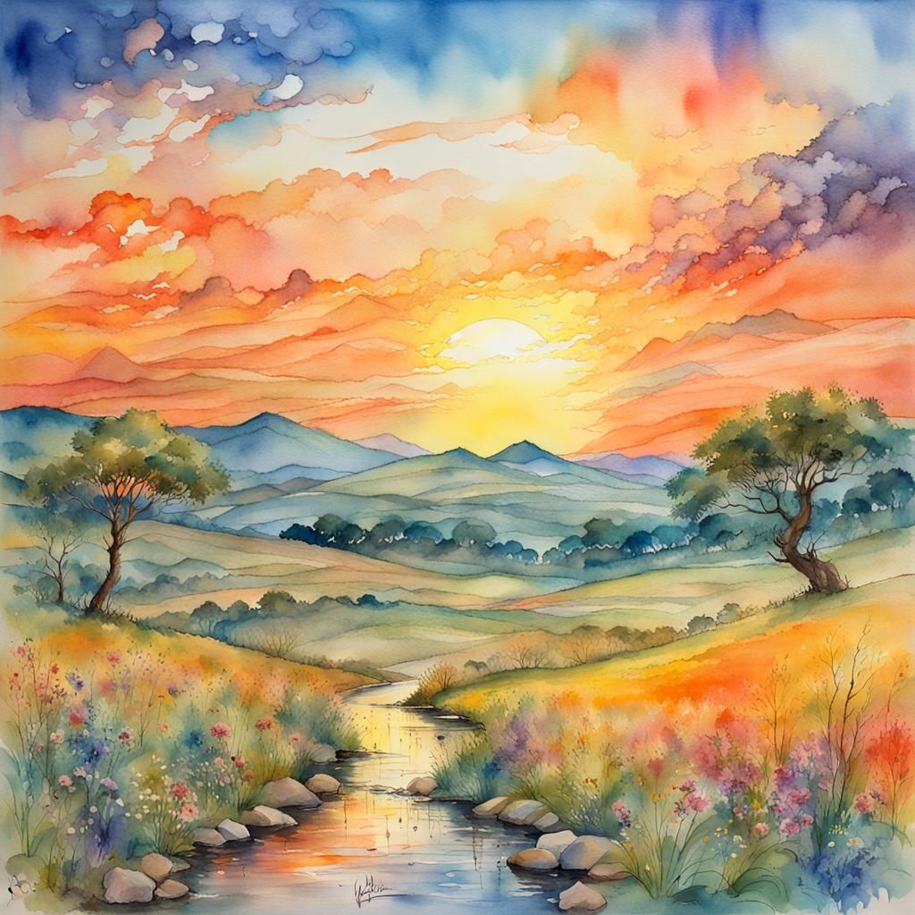 Beautiful summers in real nature..Sunset summer landscapes in real nature..Sunset summer landscape