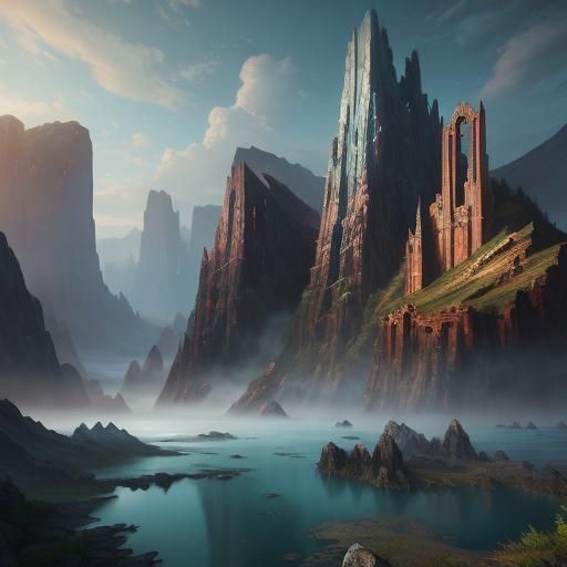Fantastical Landscape in Detailed Matte Painting