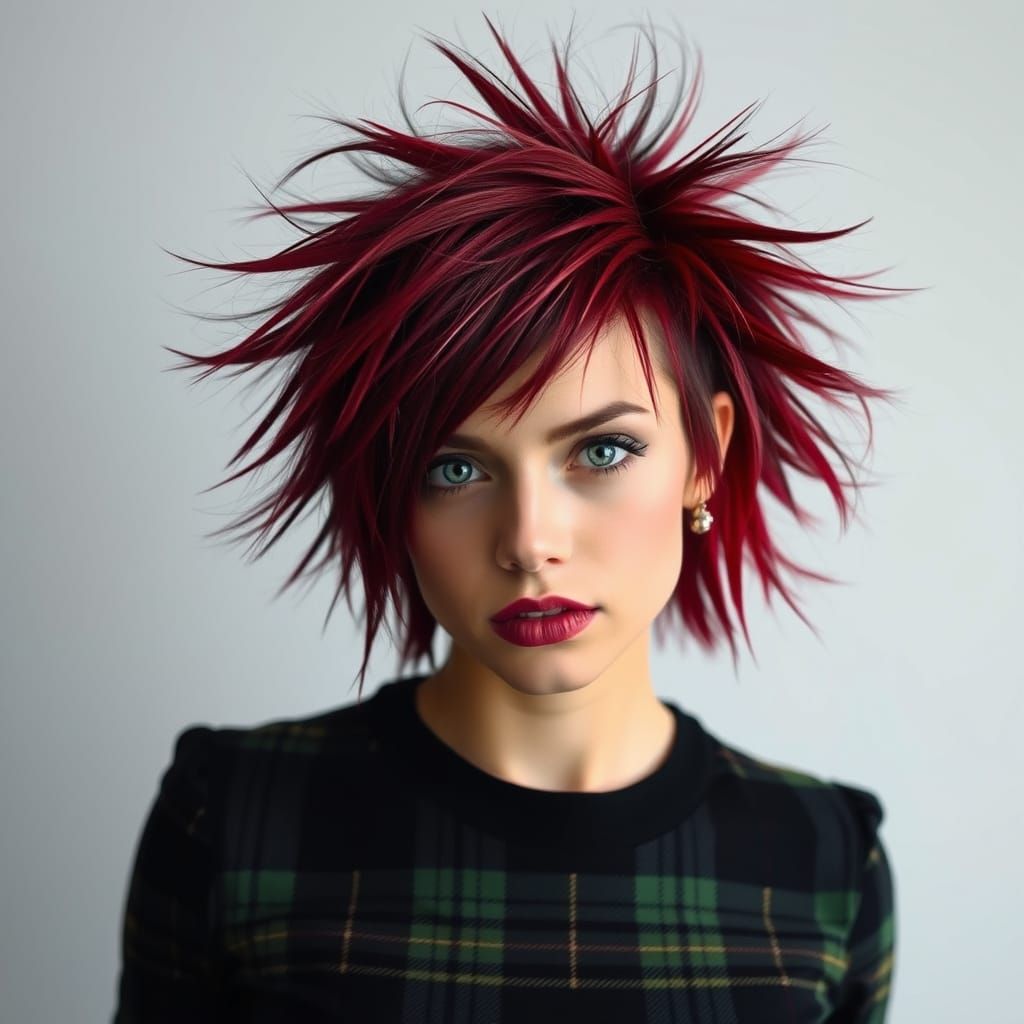 Tartan Hair Cyberpunk Portrait