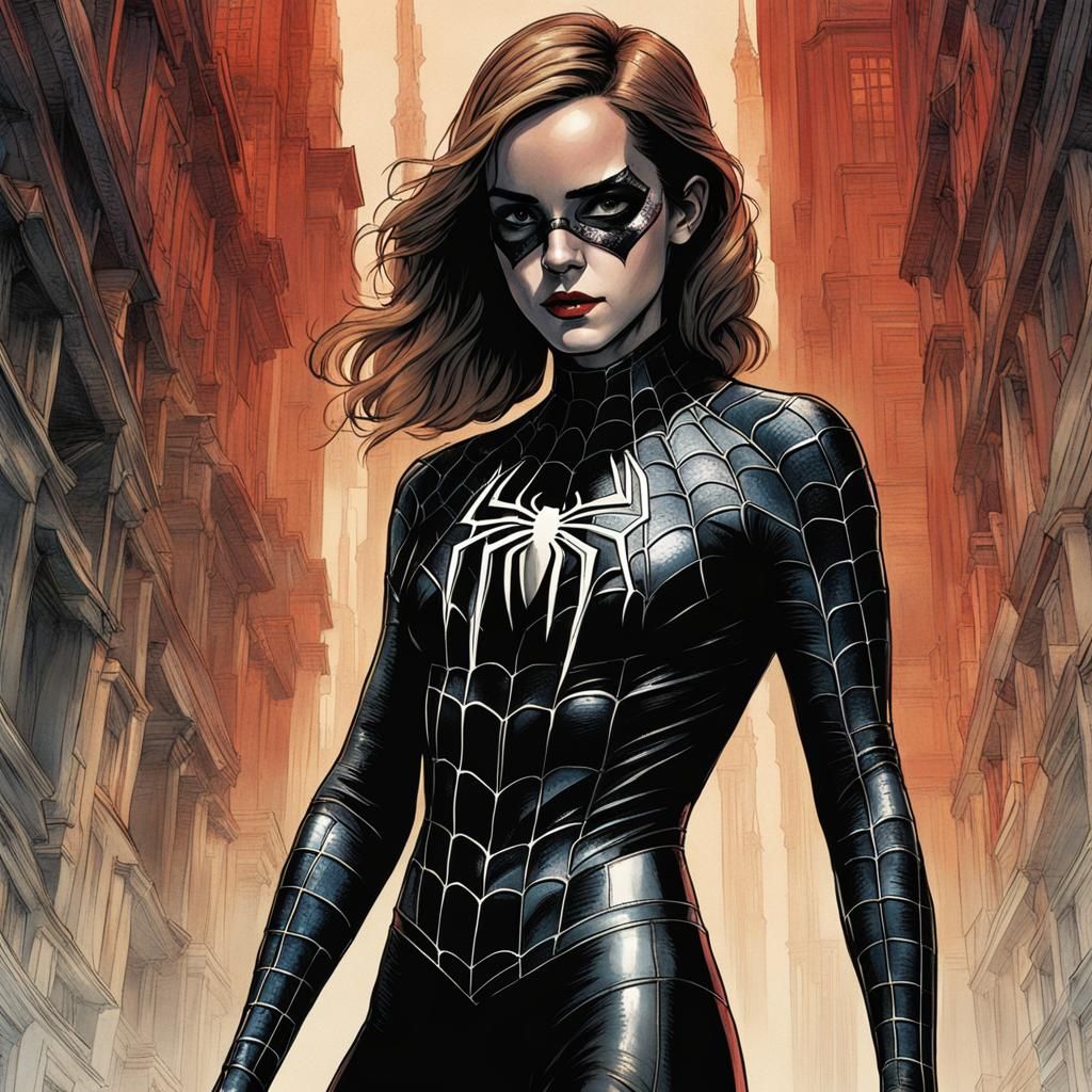 Spiderwoman Latex Bodysuit, Horror Art Style