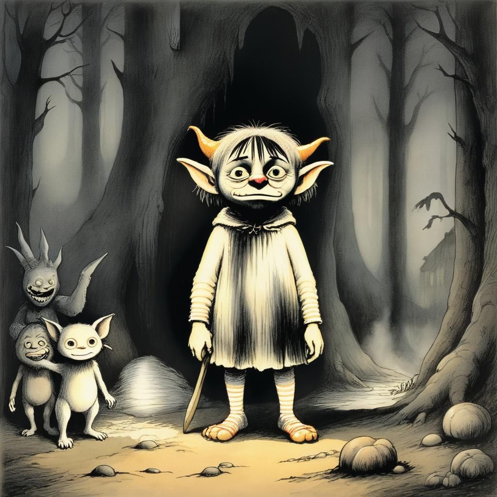 Grimdark Illustration in Sendak Style