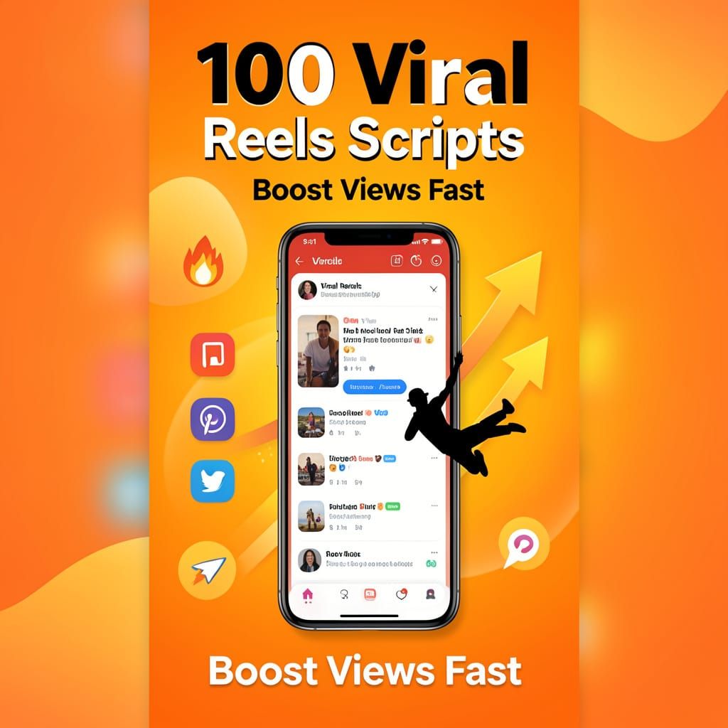 100 Viral Reels Scripts Pack Cover Design