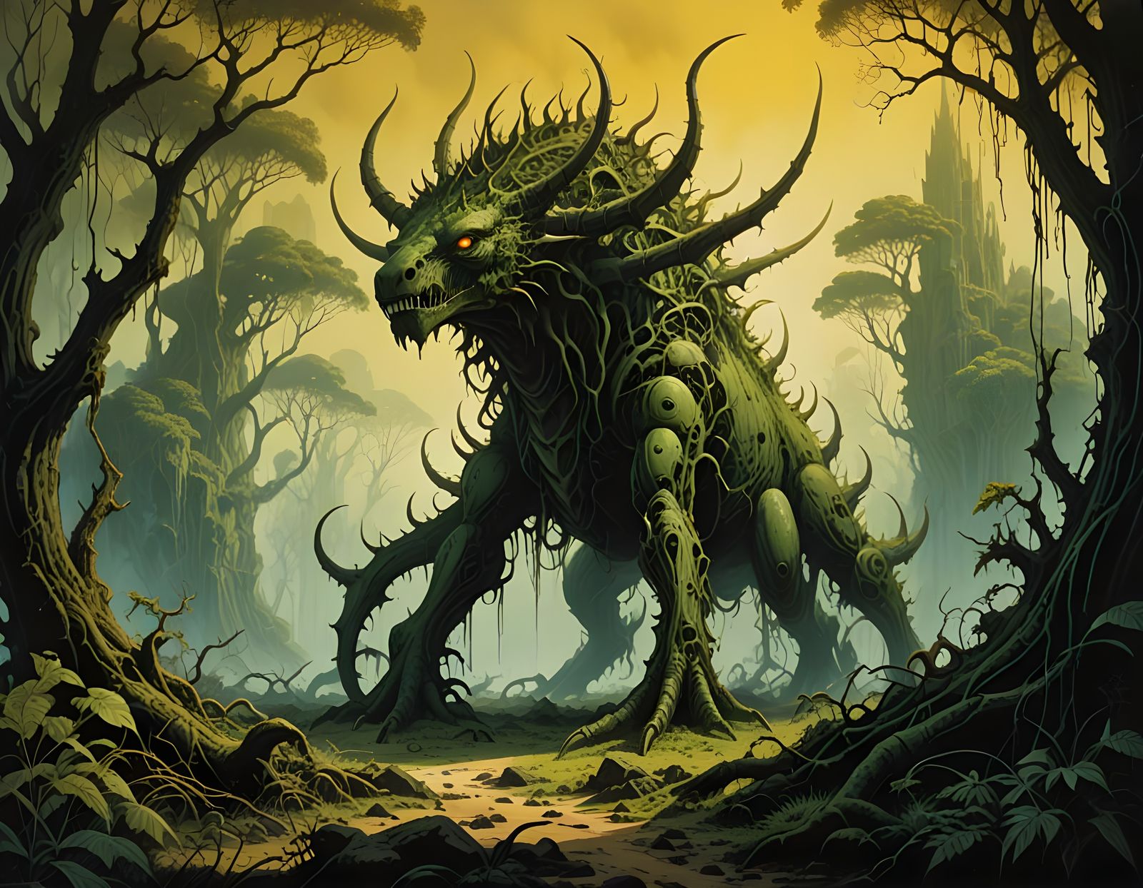 Colossal Plant Creature Towers Over Temperate Forest