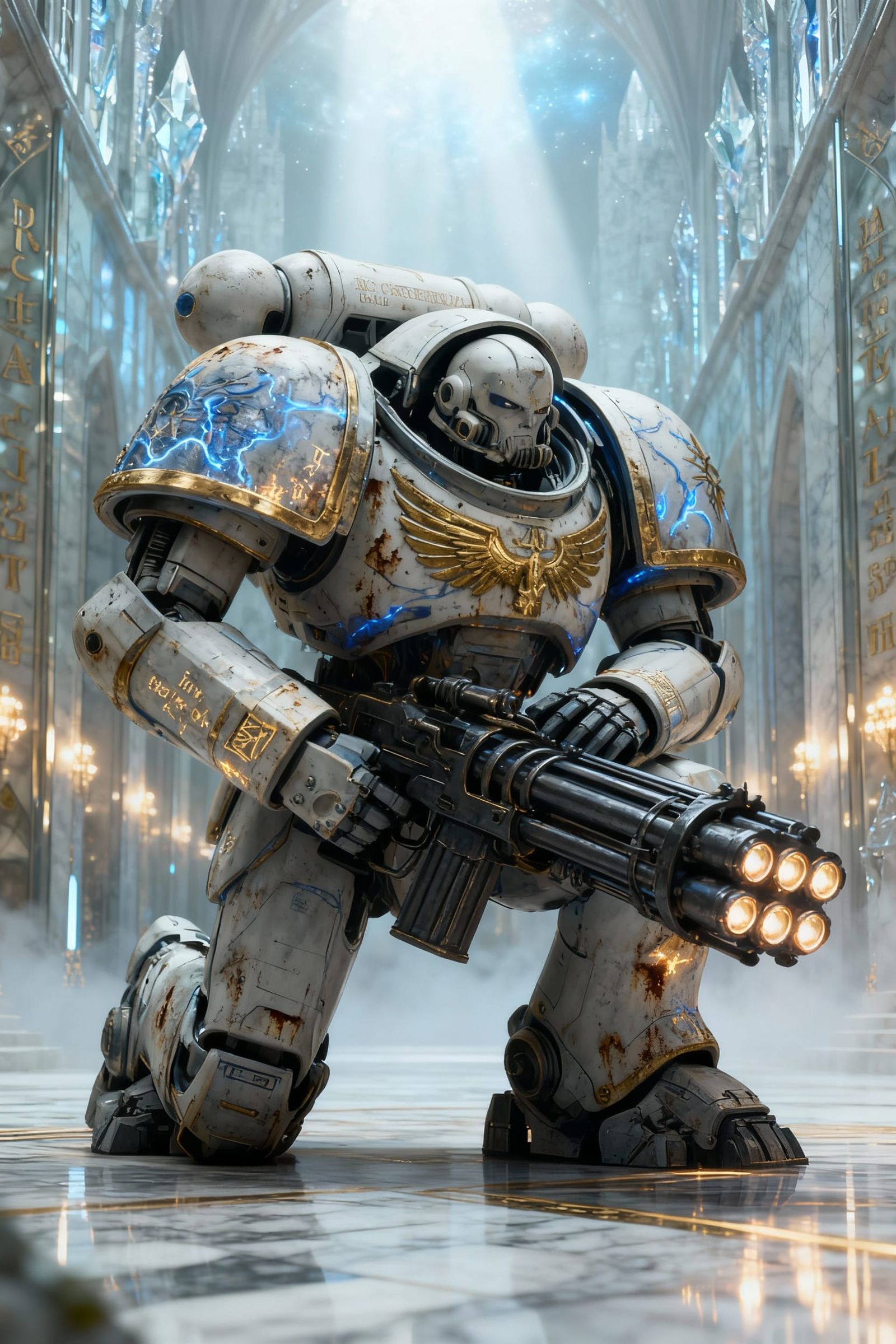 Colossal Primarch Archeon Lucenor Before Crystal Cathedral