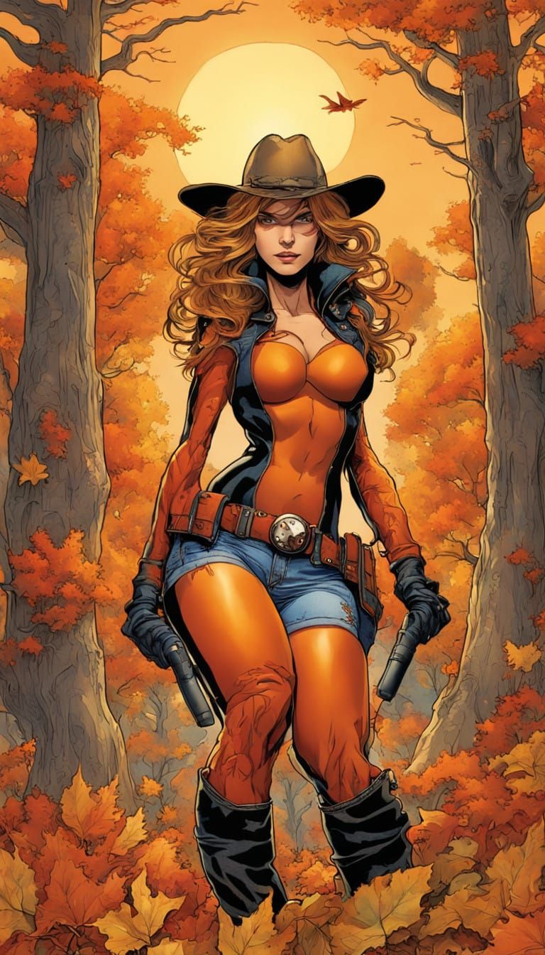 Dramatic Autumn Cowgirl