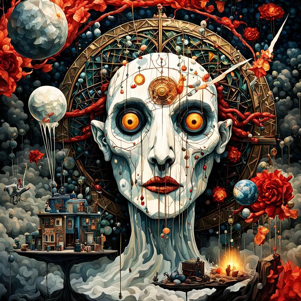 Magical Surrealism with Biological Elements and Particles