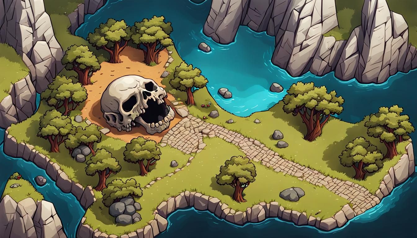 Skull Cave Dungeon Map for RPG Play