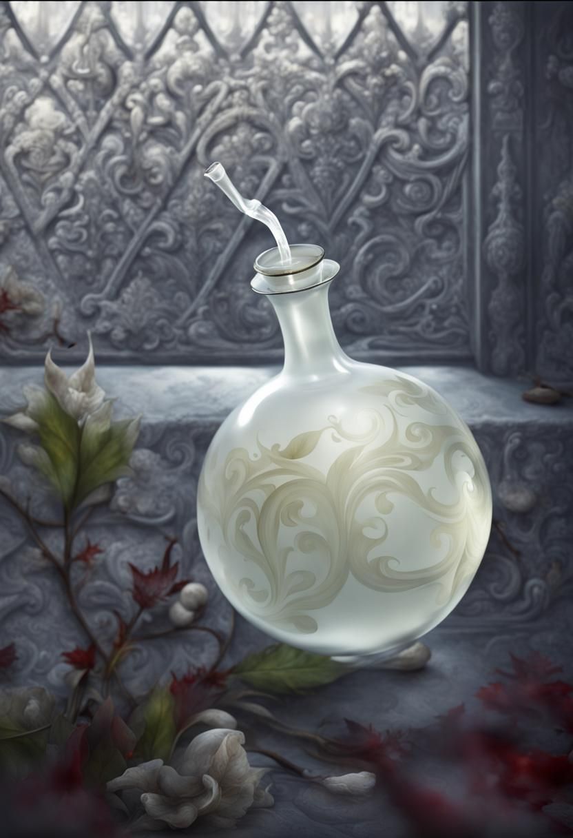 Fantasy Medieval Flask with Beautiful Ornaments