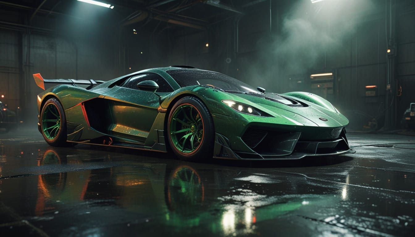 Predatory Hyper Car with Biomechanical Aesthetic