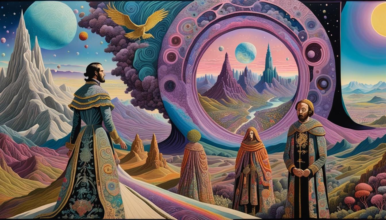 Surreal Landscape Collage: The Veil Between Worlds