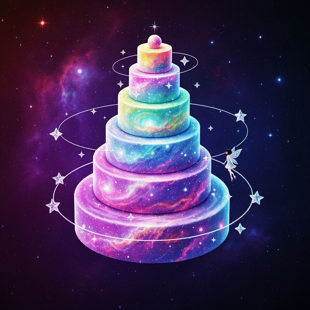 Cosmic Nebula Cake with Fairy and Stardust