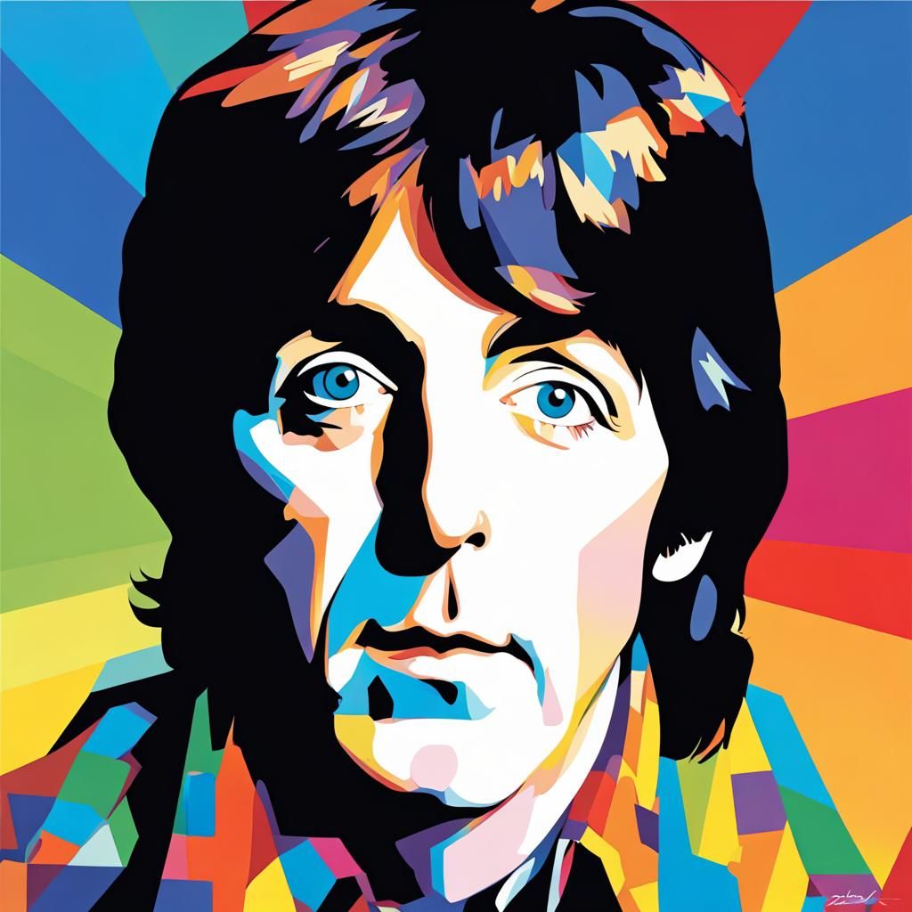 Paul McCartney Pop Art Poster in 70s Style