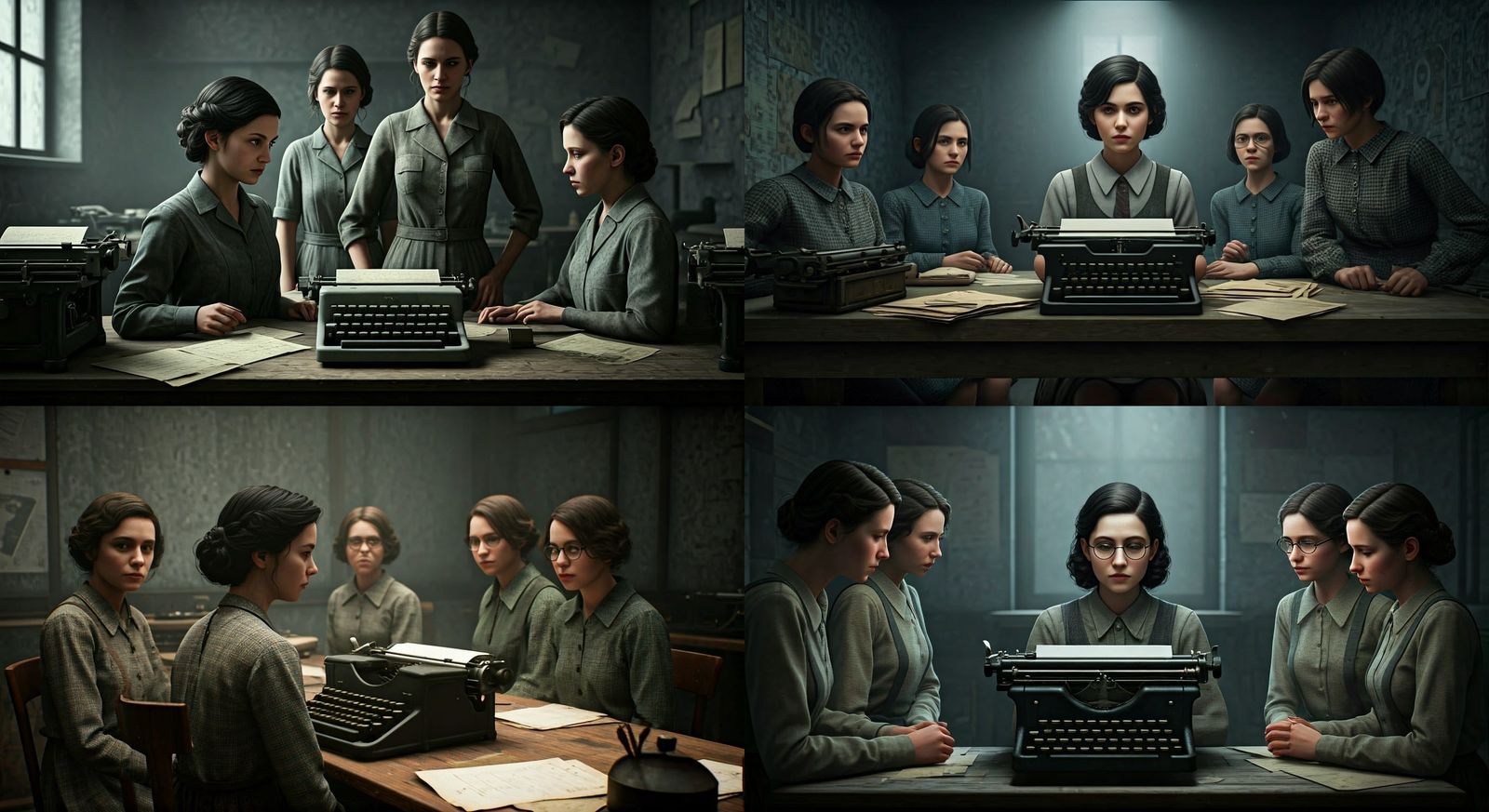 Young Jewish Women in a Concentration Camp Office