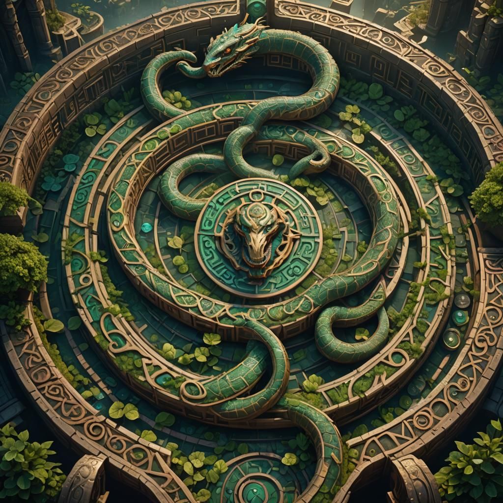 Serpent Overlord Guarding Alchemical Maze Treasures