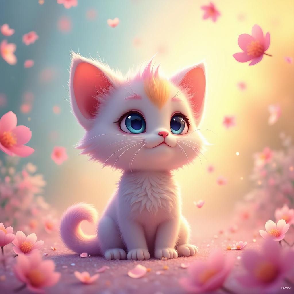 a cute animated kitten