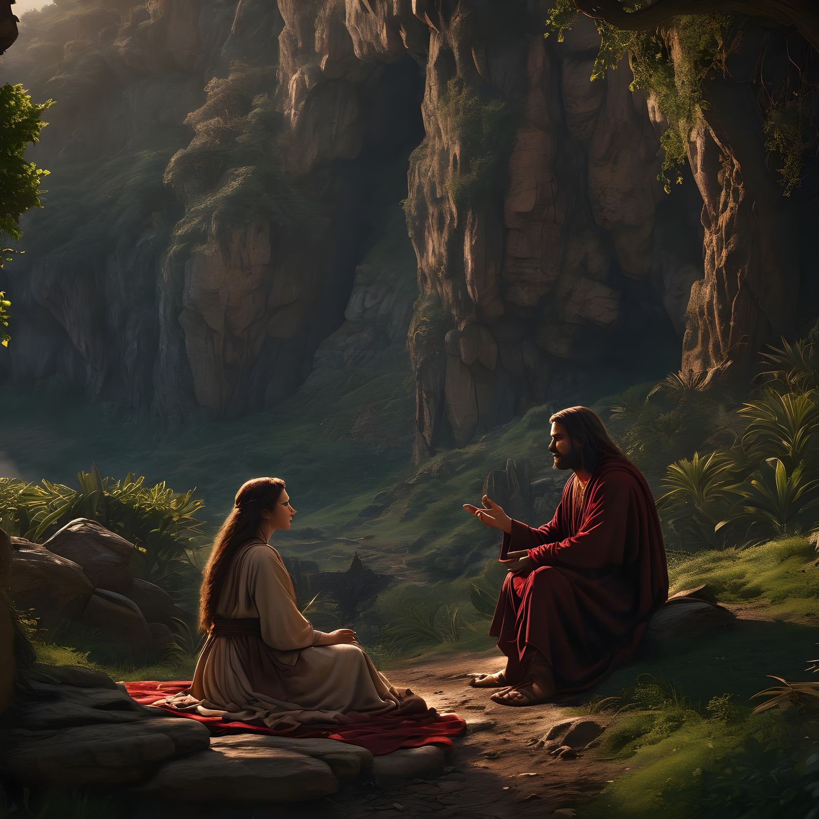 Mary Magdalene and Jesus: A Cinematic Digital Painting