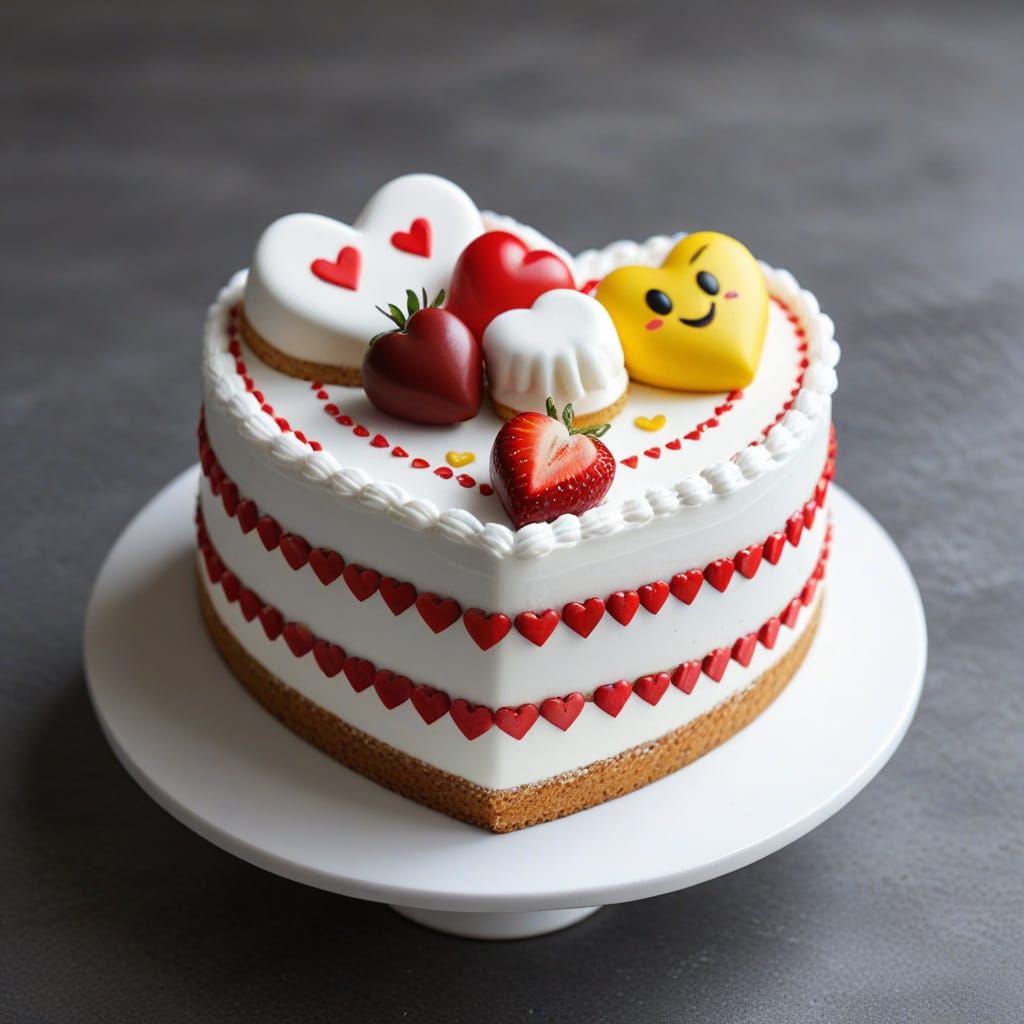 Sweet Heart Dessert in Pastel Colors