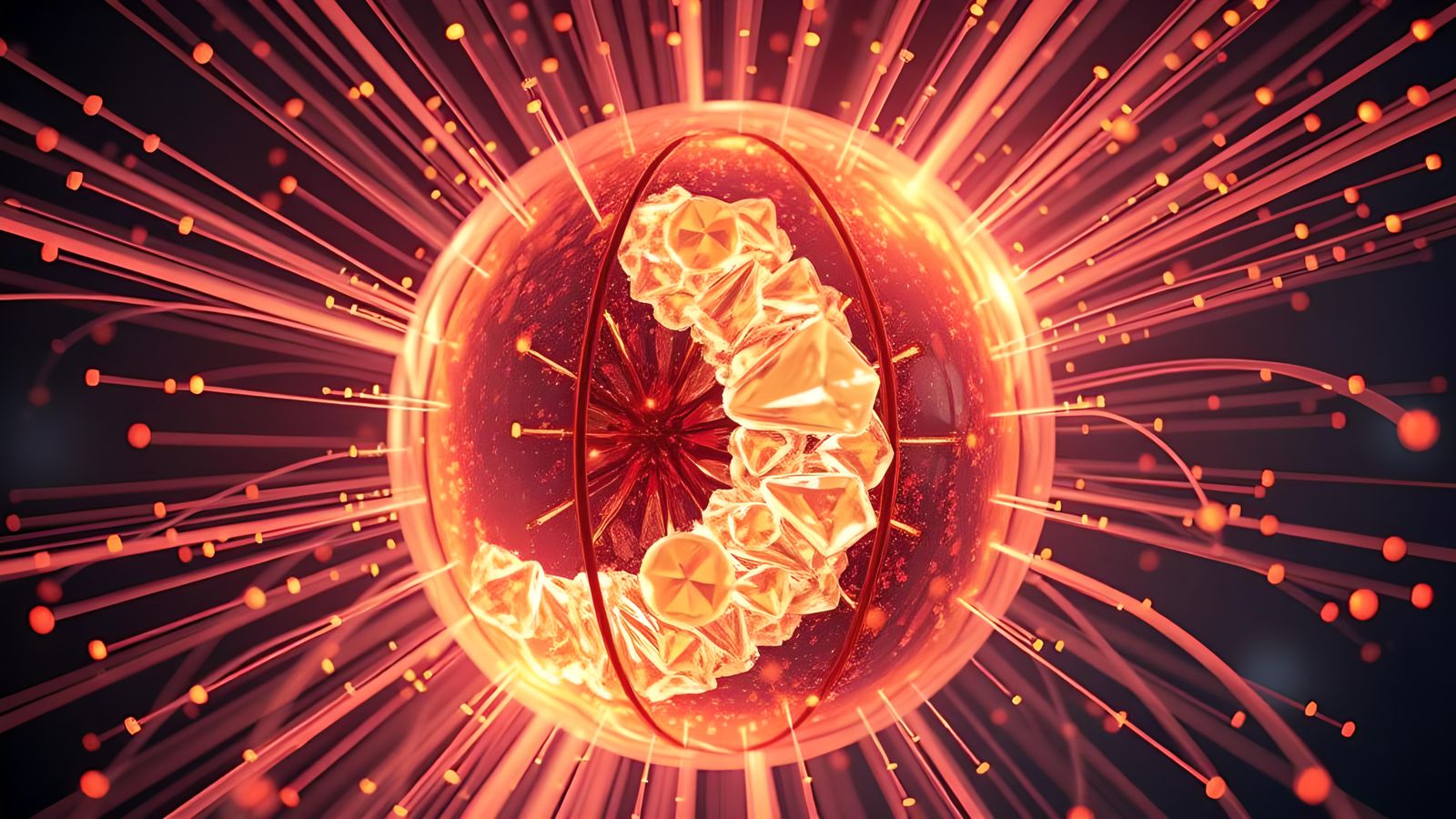 Exploding Fiber Optic Sphere with Fire Crystals