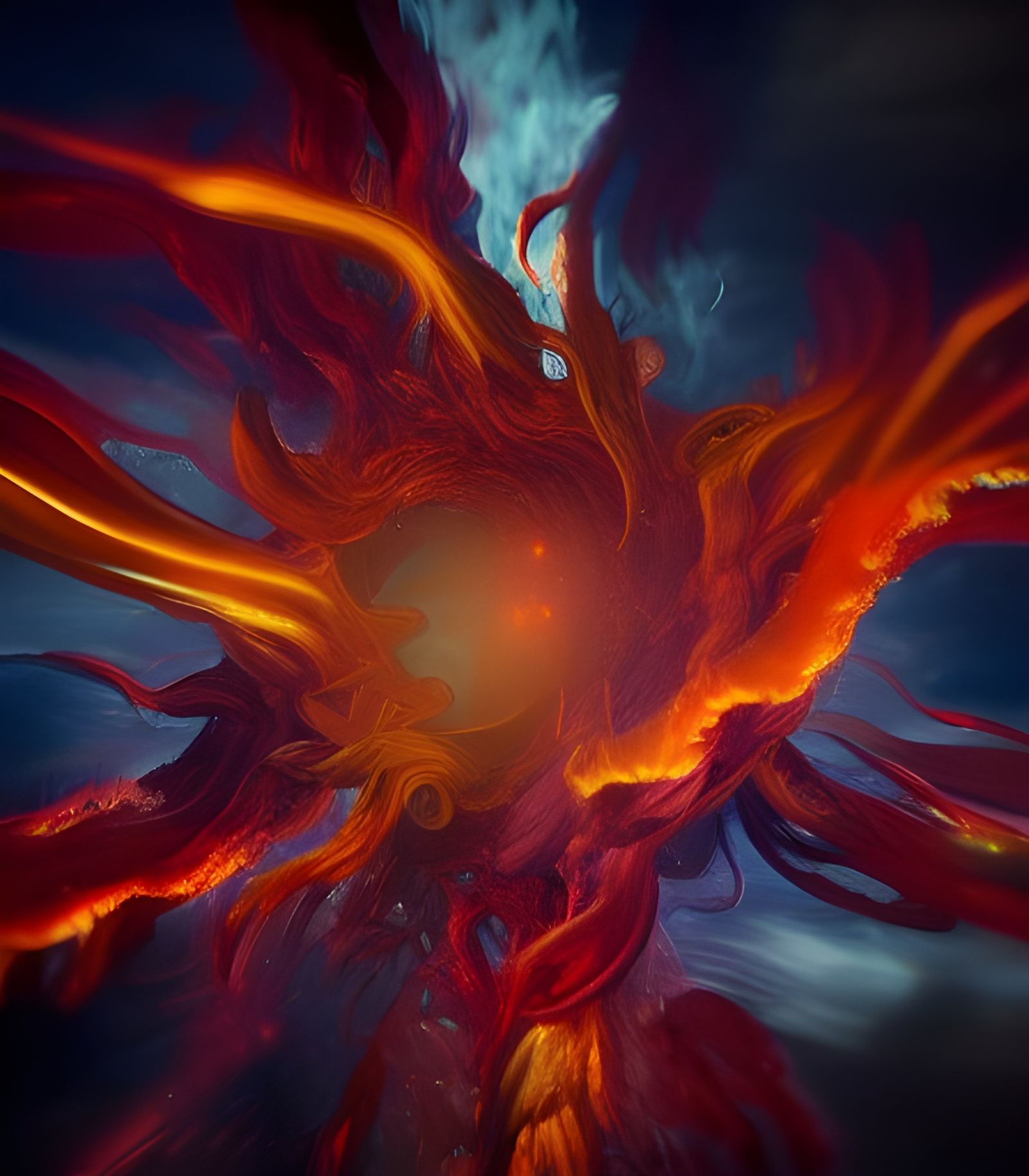 Fiery Thought Vortex: Fantasy Concept Art