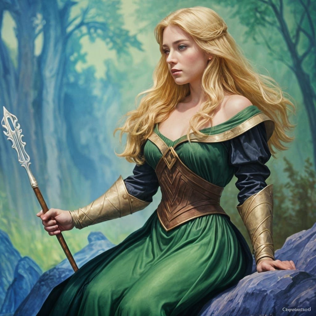 Eilonwy of Llyr: Gouache and Watercolor Portrait