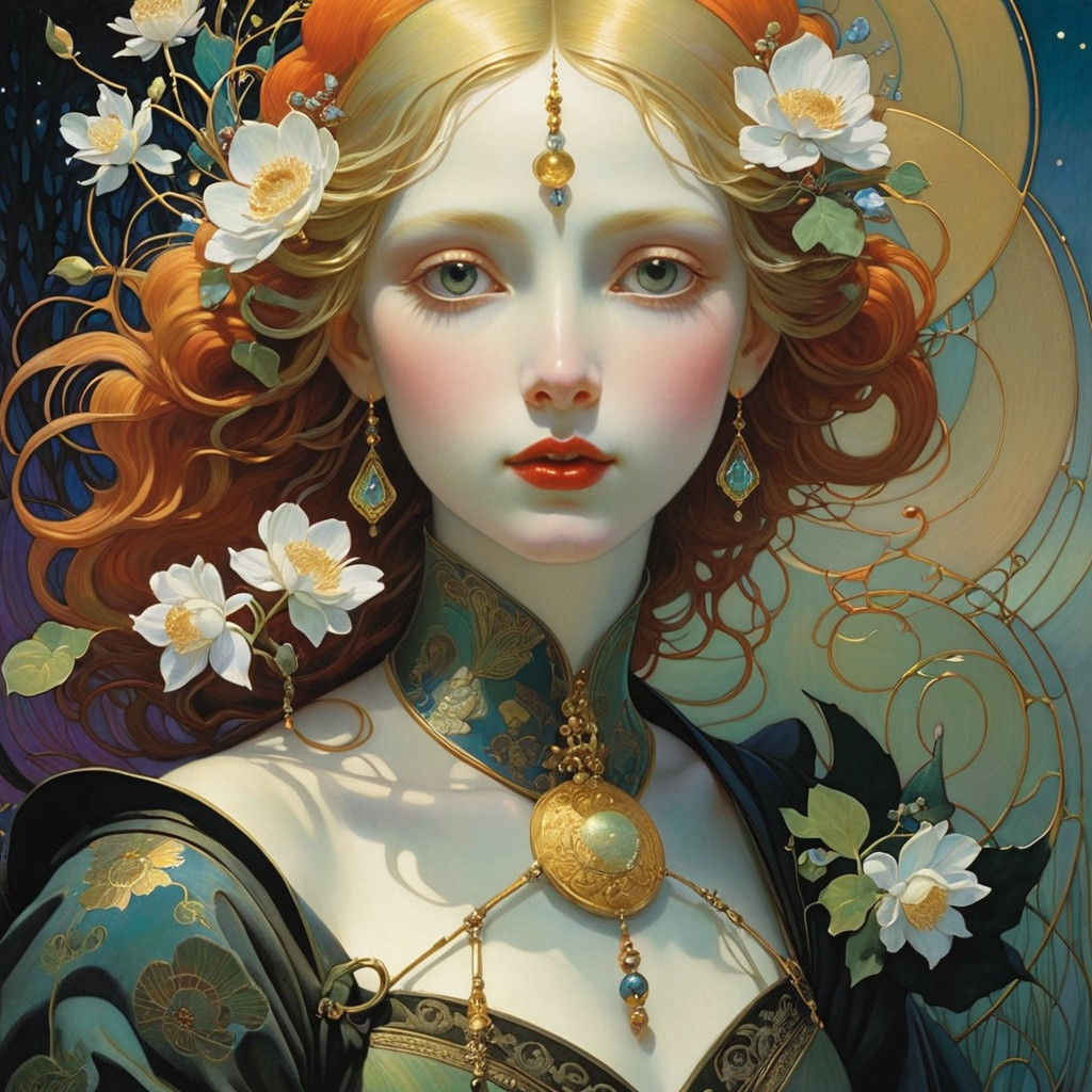 Whimsical Evening Scene in Nacreous Lighting