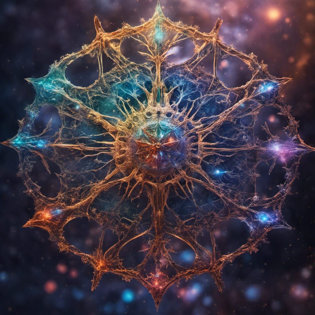 Enchanting Crystal Spiderweb in Sparkling Stardust