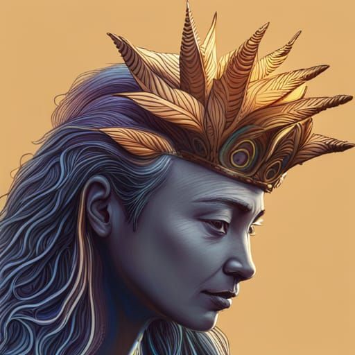 Hyperrealistic Queen with Majestic Crown Portrait