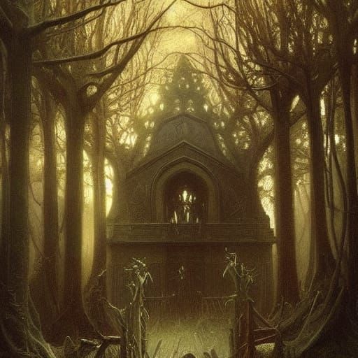 Cosmic Horror Lychgate with Flora and Fauna
