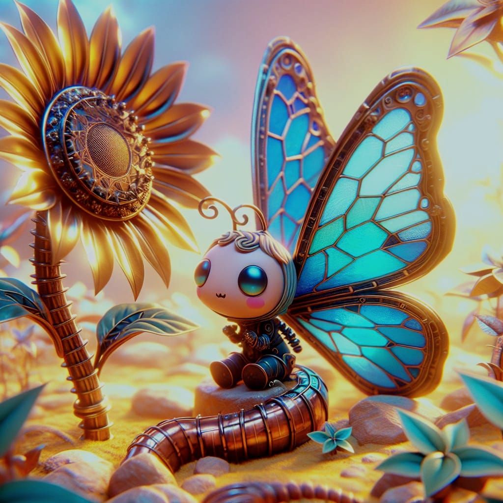 The butterfly and the sunflower