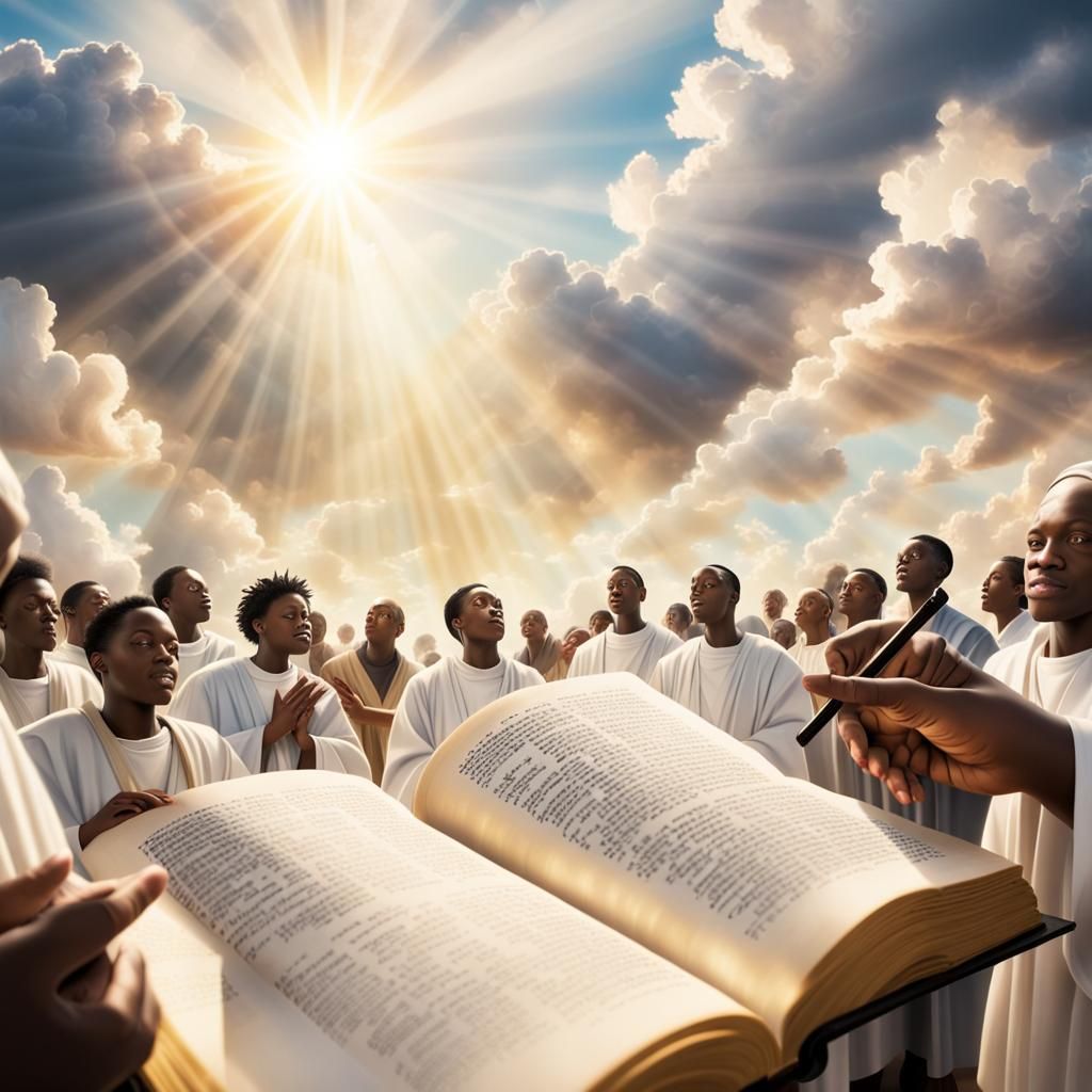 Heavenly Scriptures Landscape with Divine Light