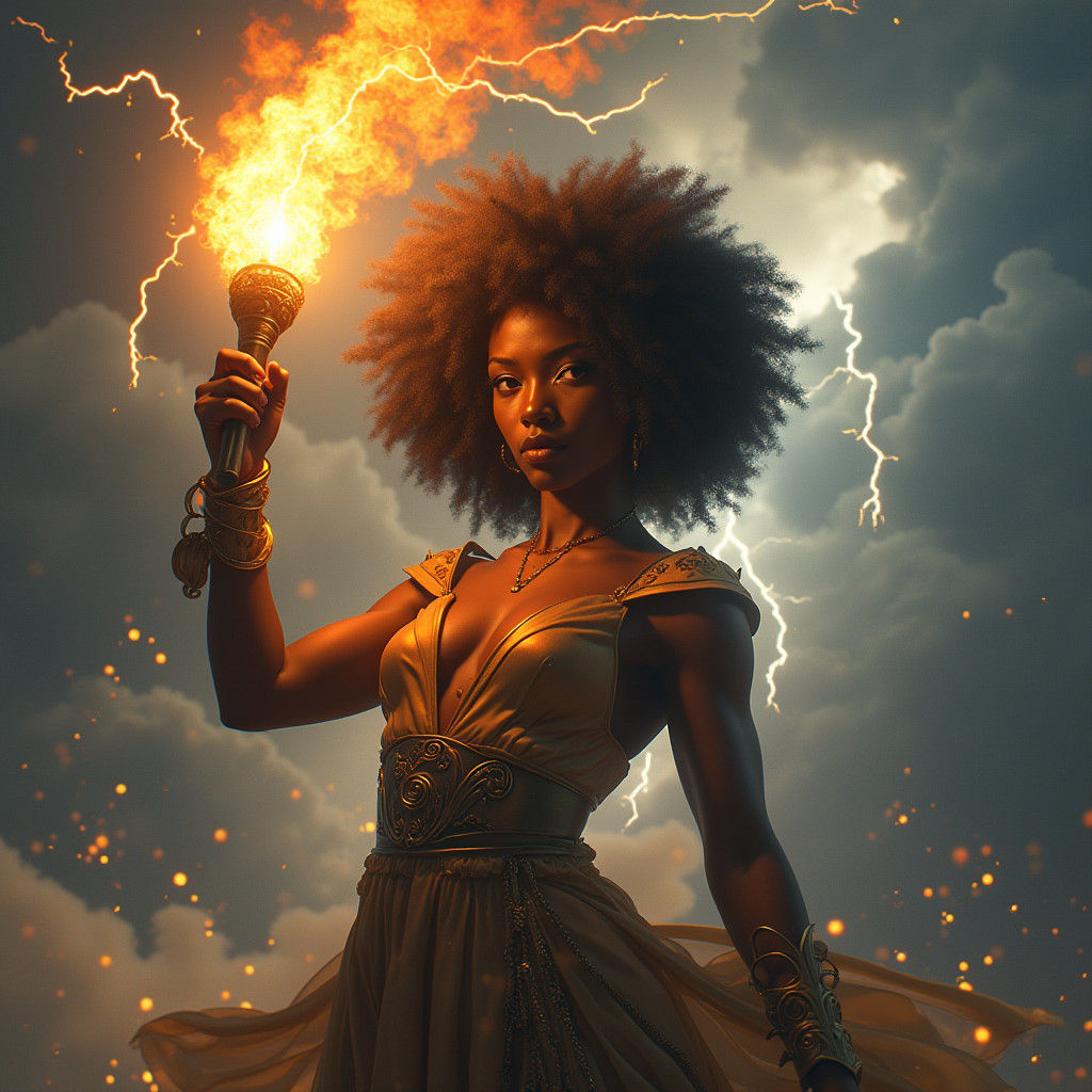 Afrofuturist Goddess of Light and Lightning
