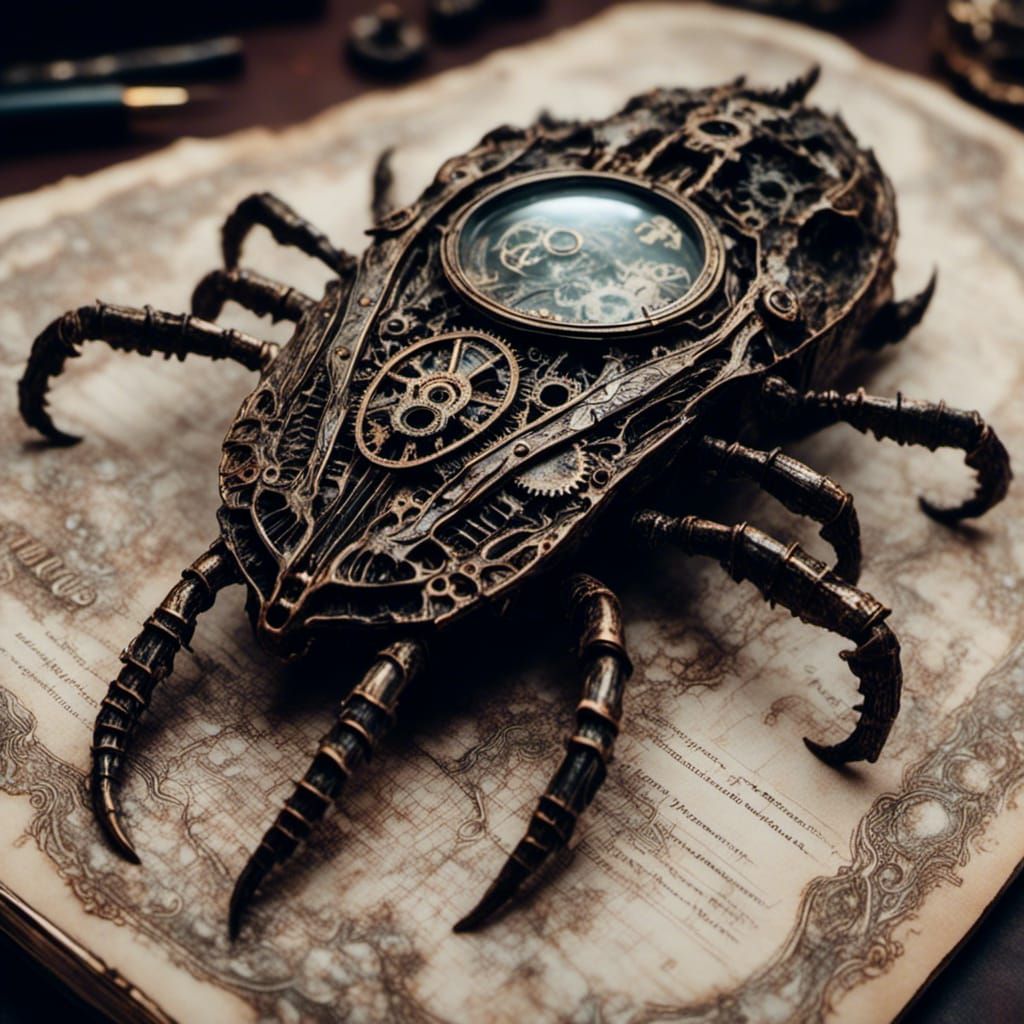 Clockwork Scorpion with Engraved Runes