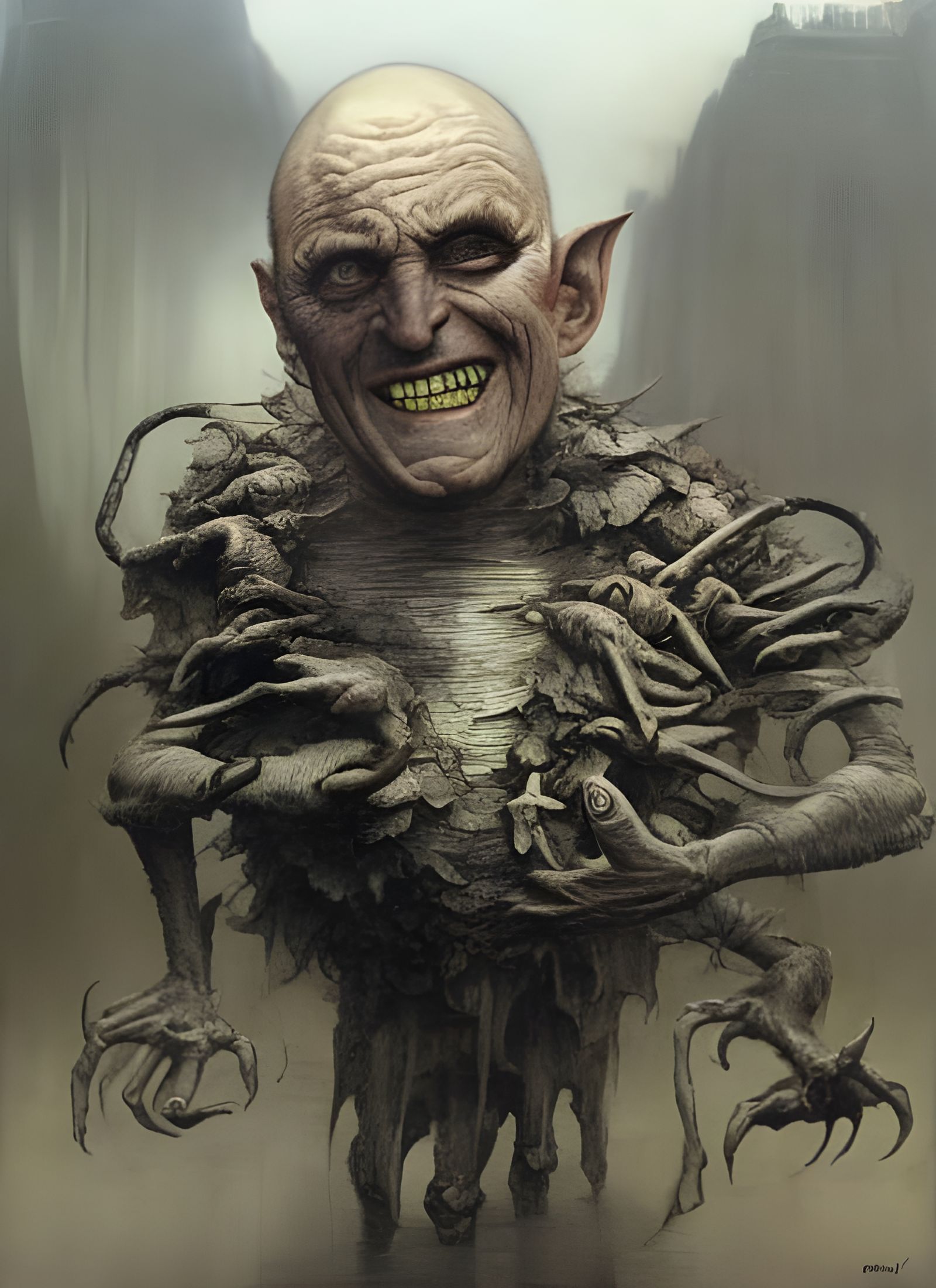 Bug-Eyed Goblin Portrait in Dark Fantasy Style