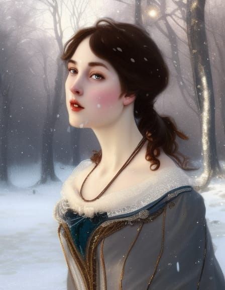 Victorian Couple Ice Skating Portrait