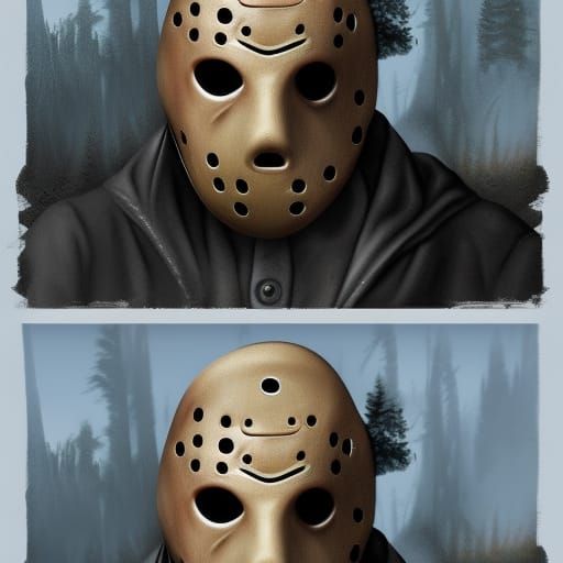 Detailed Matte Painting of Jason Voorhees