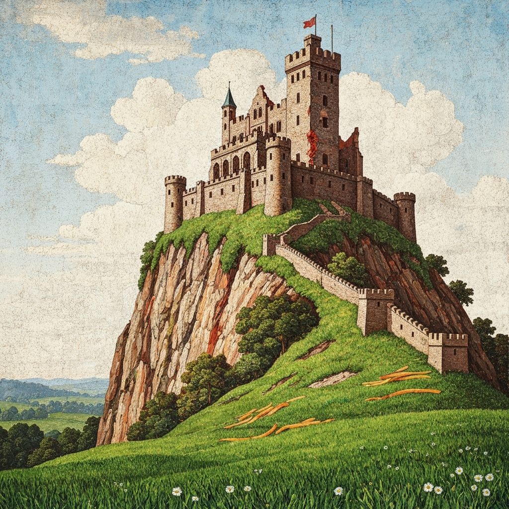Intricately Detailed Castle on Steep Cliff