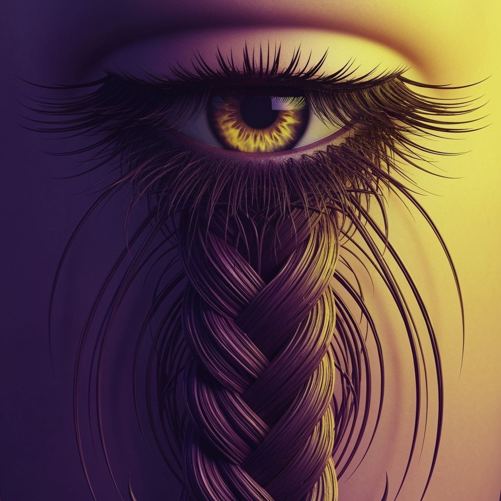 Braided Eyelashes in Dark Fantasy Style