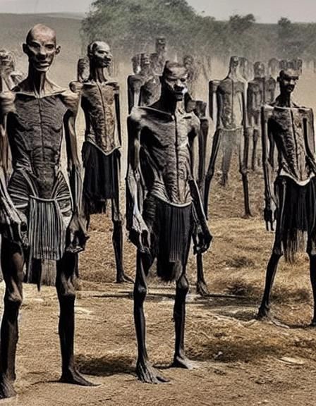 Starving People in Loincloths: A Scene of Desperation