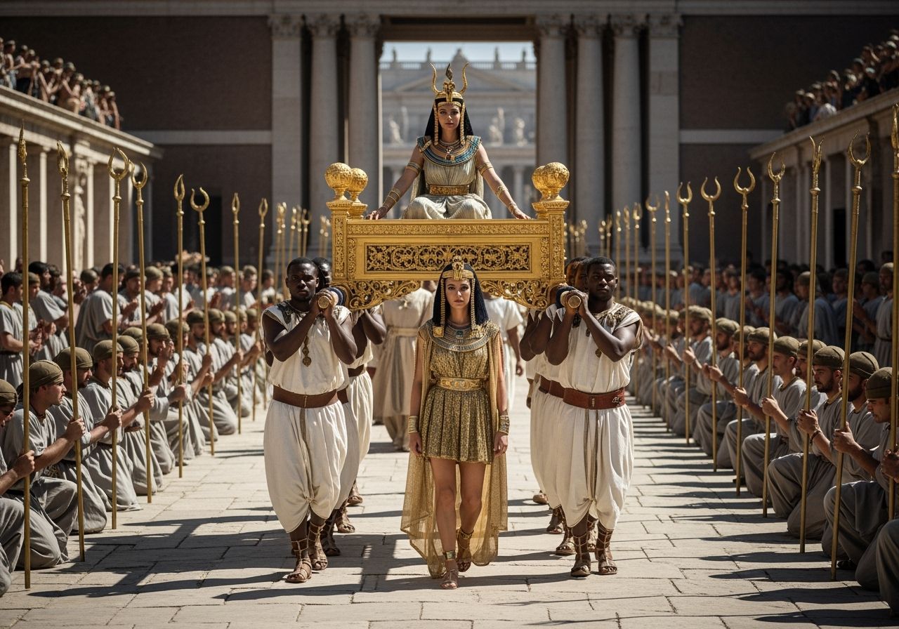 Egyptian Queen's Grand Parade Through Ancient Rome