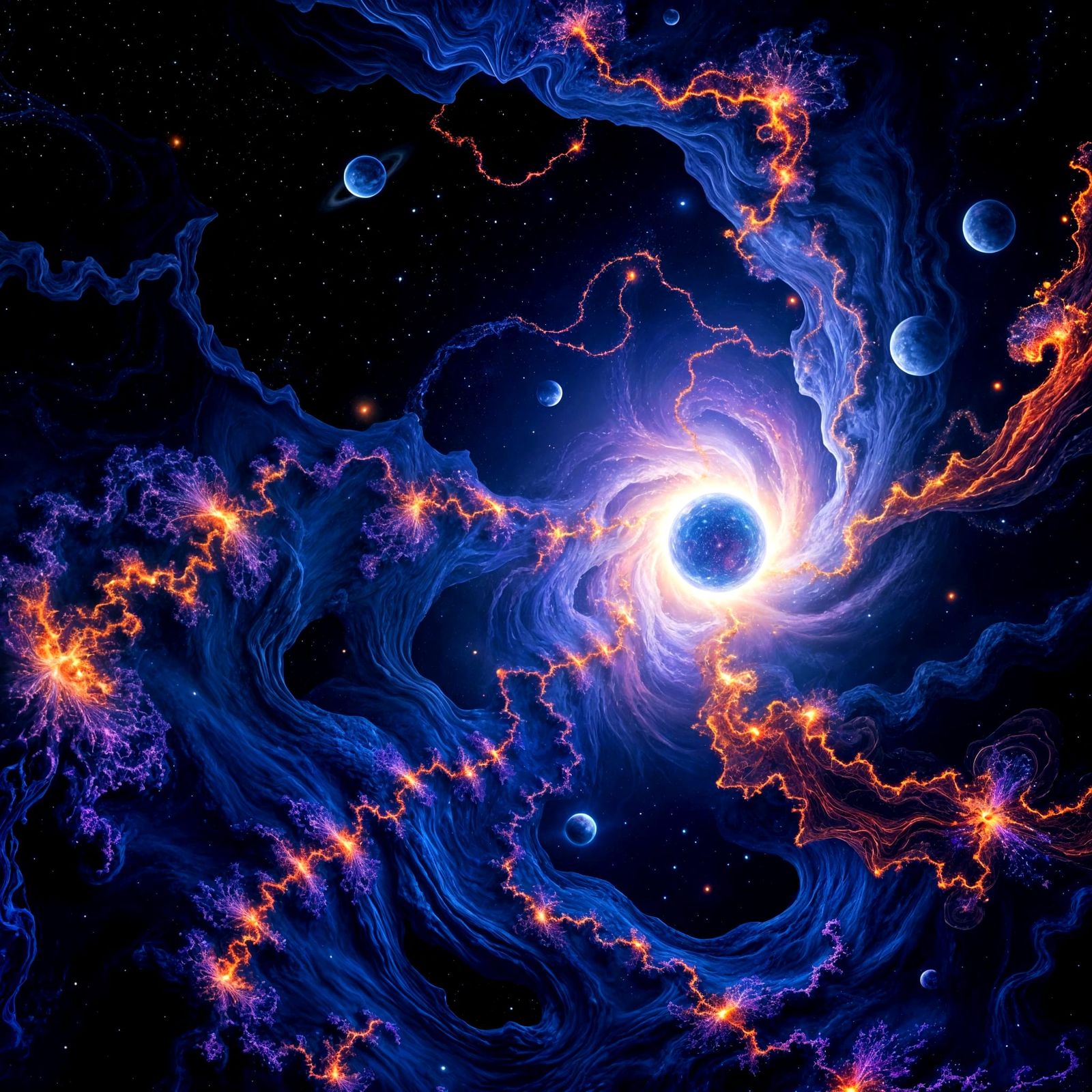 Ethereal Cosmic Vortex in Vibrant Hues