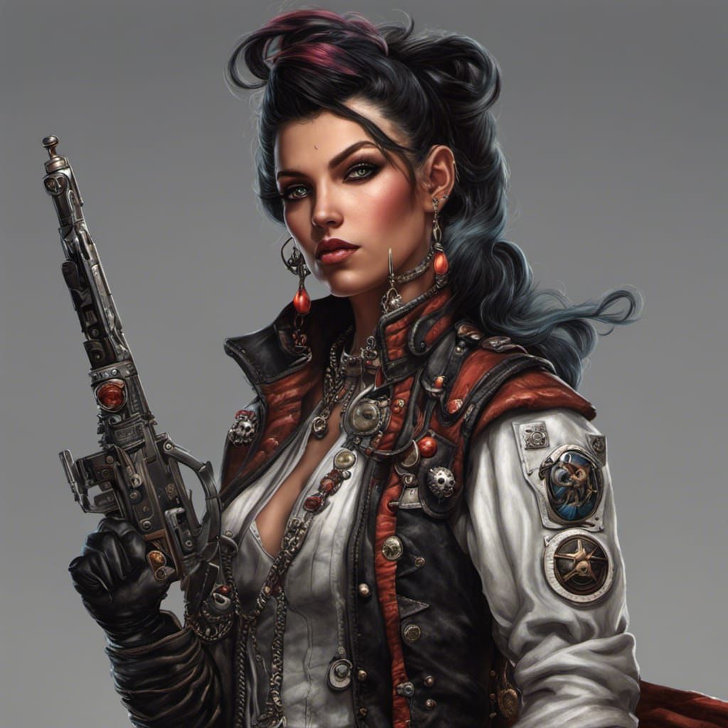 Punk Space Pirate Portrait in Digital Art Style