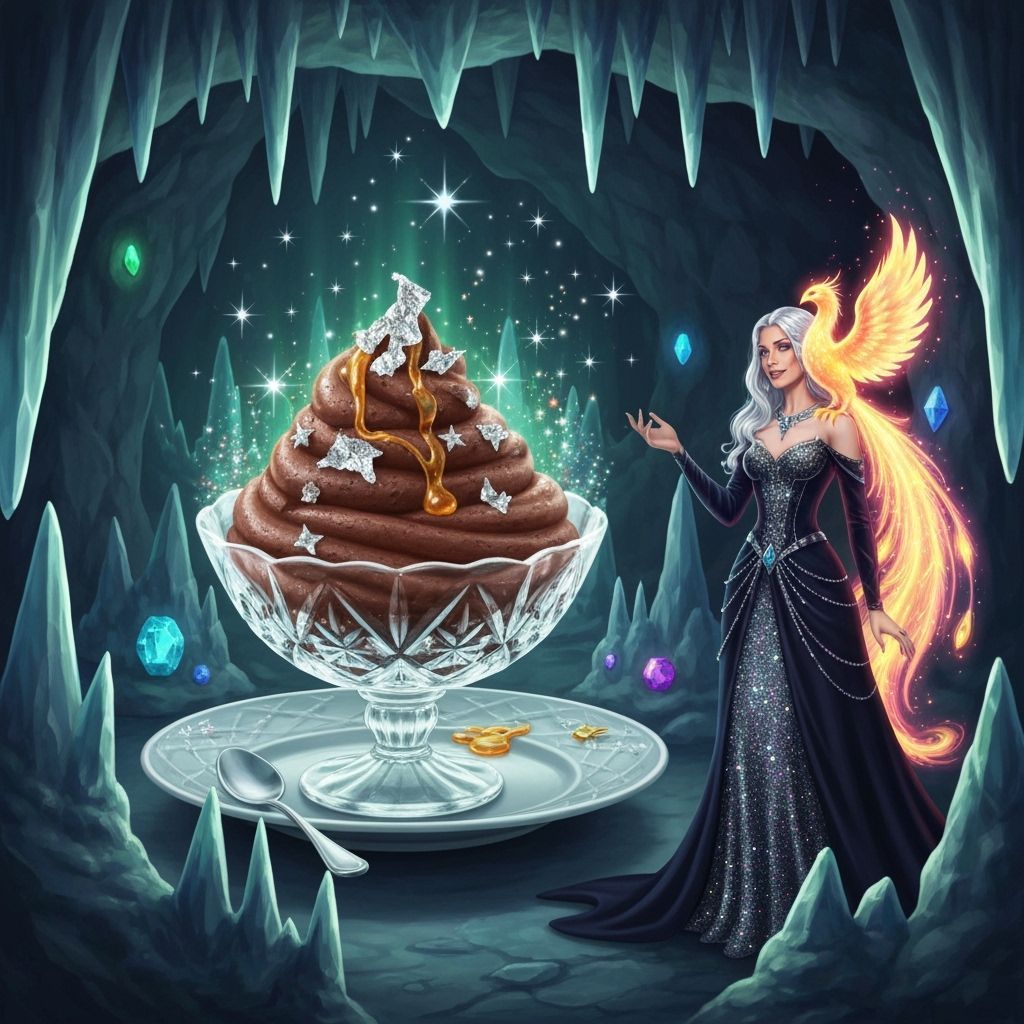 Magical Chocolate Mousse in a Crystal Cave with Sorceress