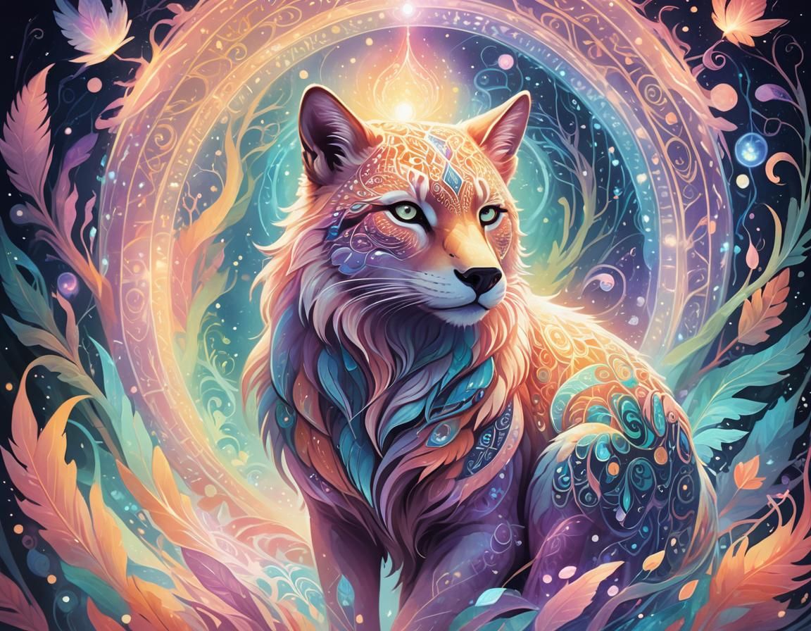 Mystical Spirit Animal in Dreamlike Setting