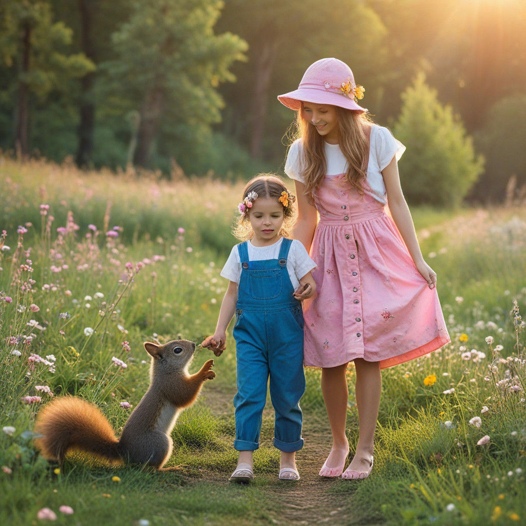 Whimsical Summer Meadow Encounter